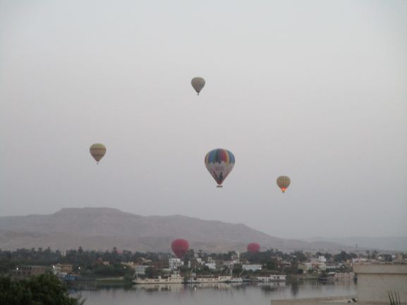 balloons over Nile in Luxor