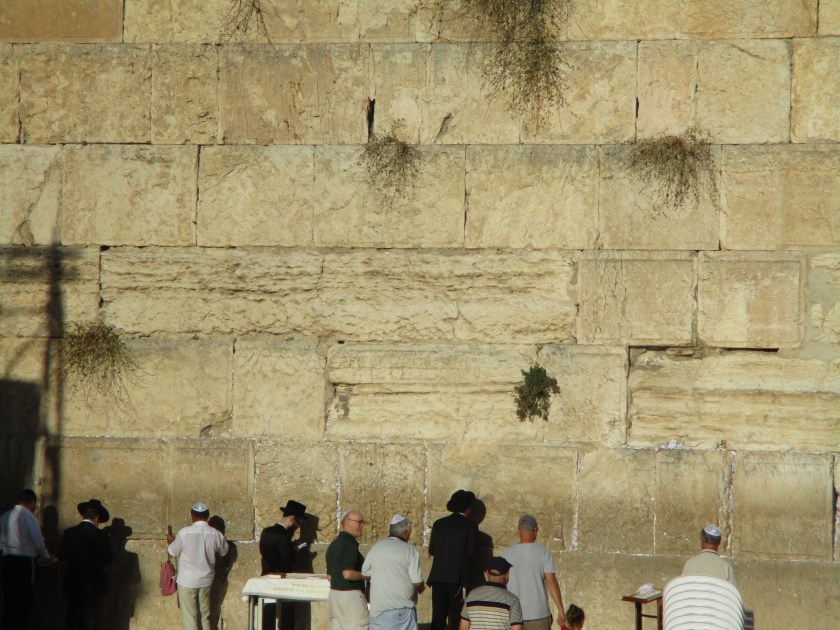 Ian, Robert and Lewis praying at the Wailing Wall