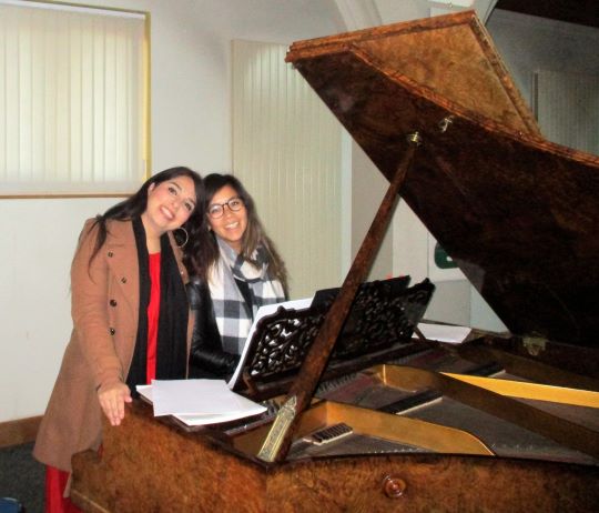 Michelle and Ayse rehearsing