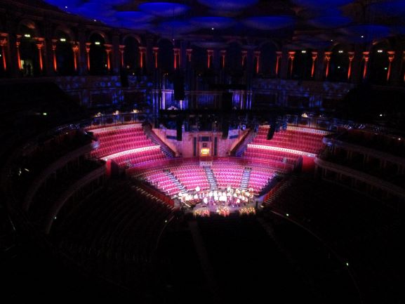 view over balcony at our green room area